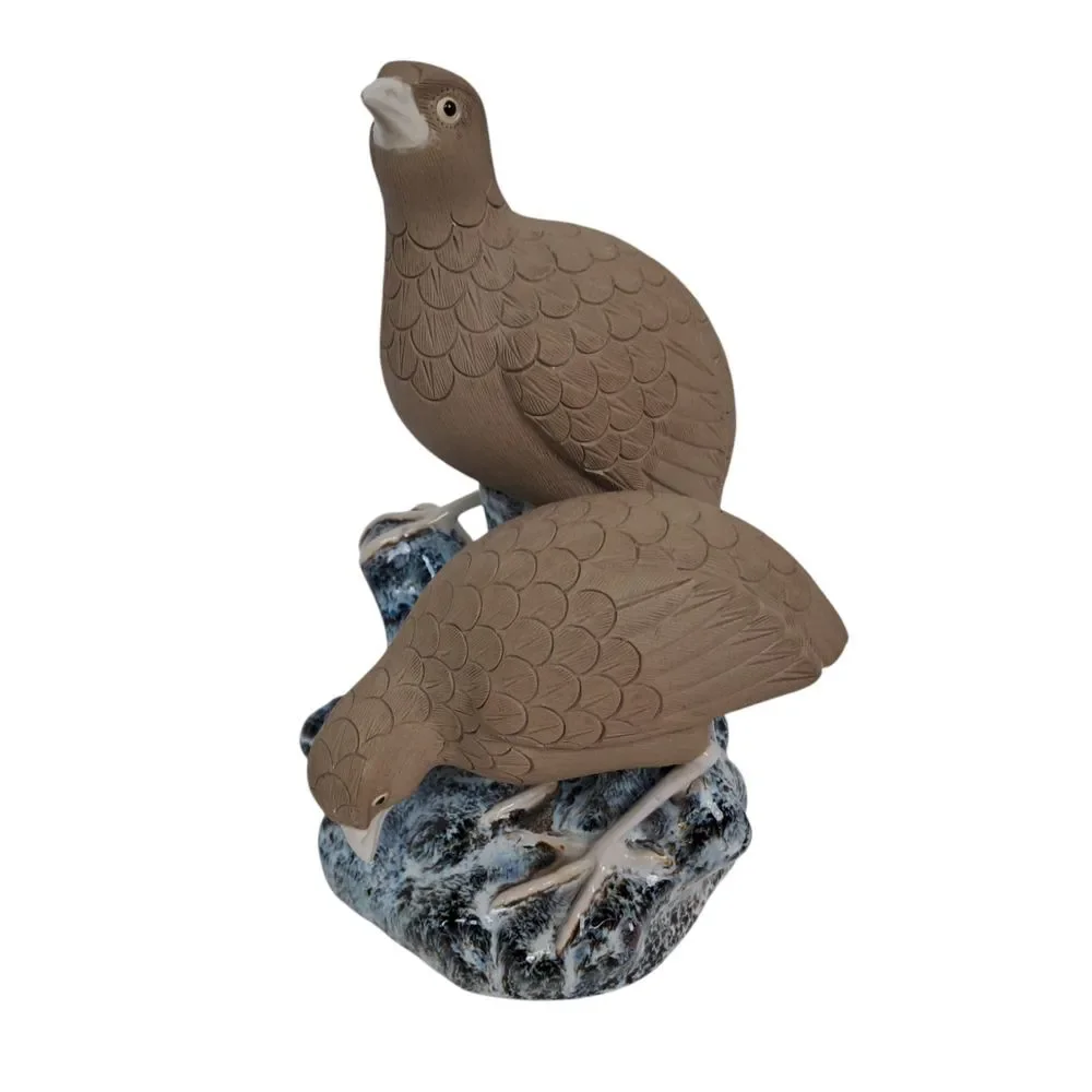 Vintage Pair Of Ceramic Quail/Partridge Figurine 8
